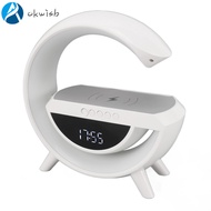 [okwish] Multifunctional Lamp G Shape RGB Bluetooth Speaker 10W Wireless Charger Alarm Clock FM Ligh