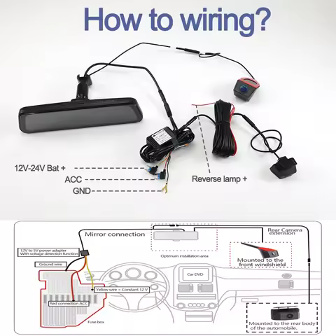 Car Rear View Mirror Dashcam 4K For Audi A3 2013 Premium Front View Rearview Camera 9.66 Inch Monito