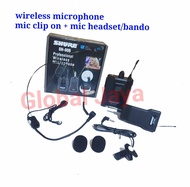 wireless mic jepit  SH-808 2in1 mic clip on+mic headset/mic bando wireless mic imam tanpa kabel mic 