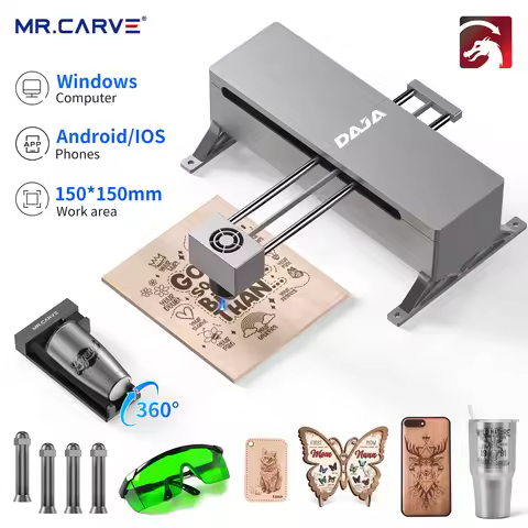 New DAJA DJ7 Laser Engraver CNC 5W Portable DIY Engraving Machine for Painted Metal Leather Wood Gla