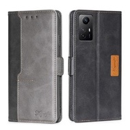 全城熱賣 - 適用於 小米 Redmi Note 12S 4G 撞色側扣手機皮套（黑色+灰色）