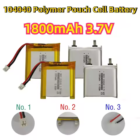 104040 Li-ion polymer battery 1800mAh 3.7V 6.66Wh suitable for GPS electric facial cleanser beauty i