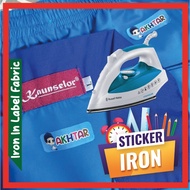 60pcs Sticker Iron Nama Baju Tampal atas Baju Iron Sticker Label Baju & Iron On Label, Pelekat Nama 