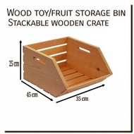 Wooden crate, toy/fruit storage bin stackable crate Wooden crate box