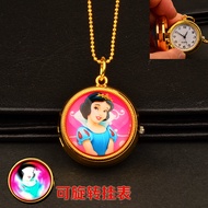 Fashion flip pocket watch rotatable hanging watch cartoon student female necklace watch children's personalized gift watch