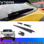 Vtear For Honda HRV HR-V 2021-2023 / VEZEL 2022 2023 Auto ABS chrome plated accessories Rear wiper trim cover (Silver carbon) External modification parts