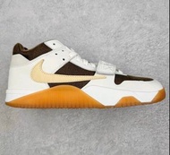 💜Travis Scott x Jordan AJ Cut The Check TS 倒鉤聯名魔術貼波鞋 軍綠白配色 男女同款籃球鞋運動鞋