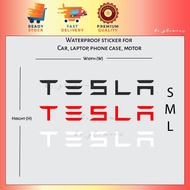 [D3] Tesla word reflective sticker car stiker kereta ev waterproof phonecase laptop desktop motor helmet Decal