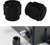 2PCS Aluminum Hex Head Plug Nuts, Swivel Hose Coupling Port Adapter for Fuel Line, 8AN Female Flare 