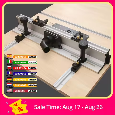 700mm Woodworking Router Table Fence Aluminium Alloy Profile Fence with 300mm T-track Sliding Bracke