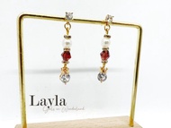 |優雅氣質| 氣質修長閃耀皓石耳環 • 925耳針