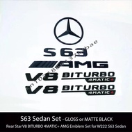 3D ABS Black silver S63 S65 Embelm Letters V8 BITURBO 4MATIC Badge AMG Sticker For Mercedes Benz W22