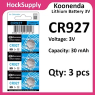 [3pcs] Koonenda CR927 Battery Lithium Battery 3V 927