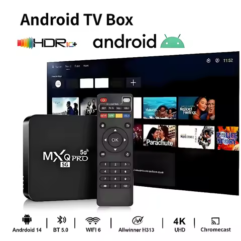 2026 4K Set Top Box MXQ PRO TV BOX Android 1+8G H313S 5G WiFi Original Quad Core Youtube Media Playe