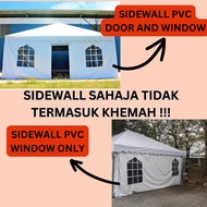 SIDEWALL 20FT X 8FT 2 DOOR WINDOW / PVC SIDEWALL 2 WINDOW 1 DOOR UNTUK KHEMAH 20 KAKI