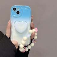 Gradient Transparent Holder Chain Case For Samsung Galaxy M17 F17 S25 S24 S23 Ultra S22 S21 S25 Plus