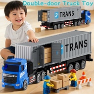 Truck Toys Inertia Container Truck Vehicle Double Door Detachable Truck Lori Mainan Mainan Budak Lel