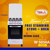 KOMPOR GAS FREE STANDING 4 TUNGKU + OVEN WINN GAS W-5050A