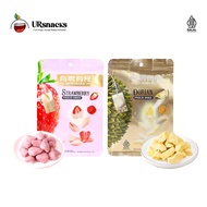 Ursnacks Bundle Of 2 - Freeze Dried Healthy Chips Strawberry+Durian