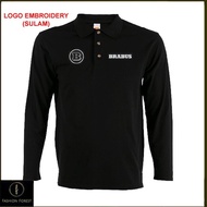 Cotton Long Sleeve collar T Shirt Logo Embroidery Sulam Mercedes Brabus Sport Performance Rocket G63
