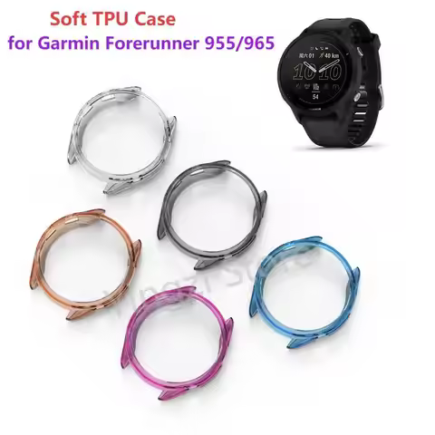 Soft TPU Hollow Case for Garmin Forerunner 955 965 Samrt Watch Strap Cover Bumper Frame for Garmin F