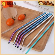 SUER Drinking Straw Metal Bar Washable Straight Bend