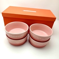 Le Creuset 粉色陶瓷碗4個禮盒裝 14cm