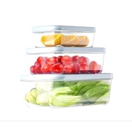 Set of 3 Plastic Containers for Vegetables, Roots, and Meat
