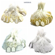NARCISSUS1Y7KJ 100PCS Jewelry Price Labels Round Rectangle Accessories Gold/Silver Edge Jewellery Ha