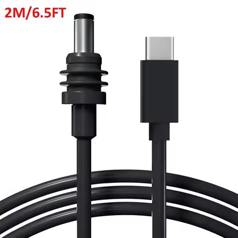 2M/6.5FT Starlink Mini USB C to DC Power Cable USB Type-C Input to Waterproof Barrel Jack Charging C