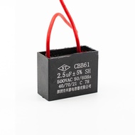 500V 2.5UF CBB61 Terminal Ceiling Fan Motor Running Rectangle Capacitor