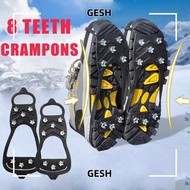 GESH 1 Pair Ice Gripper Spike, 5/8 Teeth Spike Shoes Crampons,  Universal Anti-Slip Spike Grips Clea