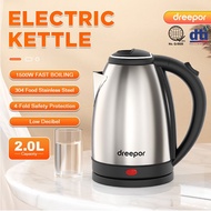 Dreepor 2L Stainless Steel Electric Kettle Hot kettle Water Kettle Electric Kettle