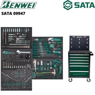 (D5) SATA 09947 239PCS AUTOMOTIVE MASTER TOOL SET WITH 6DRAWER TROLLEY  / RATCHET / SOCKET / SPANNAR