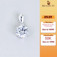 Mặt Dây Chuyền Bạc S990 Nguyên Chất Hình 1 Viên Đá 7 ly Sáng Lấp Lánh