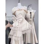 Slow Hand Out of Stock⚠️New French Style Daughter Style Lady Temperament One-Shoulder Dress Narrow W