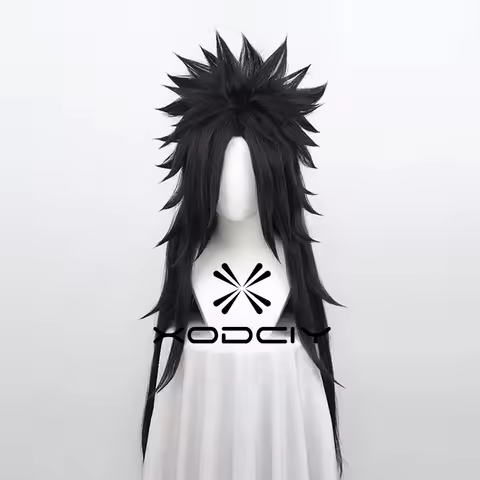 UchihaMadara Wigs Anime Cosplay Wigs Uchiha Madara Cosplay wigs Long Black Synthetic Hair Wig + Free