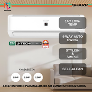 Sharp AHXP10YMD AHXP13YMD AHXP18YMD J-Tech Inverter Air Conditioner 1.0 HP 1.5 HP 2.0 HP Plasmacluster Technology Self-Clean 5 Star Rating Aircond AUX10YMD AUX13YMD AUX18YMD Aircond Penghawa Dingin