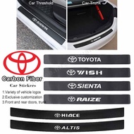 Leather Car Door Sill Sticker Decal For Toyota Raize Sienta Hiace Altis CHR Yaris Voxy Prius Axio Al