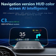 Support Google Map Car Head Display C3 Head up Display Speedometer Navigation 5"HD Screen HUD OBD2+G