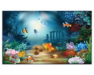 3d Glue Decal Painting, Aquarium Fish Tank Sticker, Arowana Fish Tank (Back Sticker Painting)