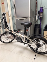 DAHON D6 20吋白色摺疊單車 附有車籃
