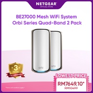 Netgear BE27000 Mesh WiFi System (RBE972S) Orbi Series Quad-Band WiFi 7 Mesh System 2 Pack | White E