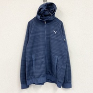 PUMA全拉鍊連帽衫，海軍藍，XL 碼，古著。