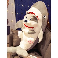 Ready Stock = MINISO MINISO Shark Dog Doll Funny Plush Toy Sand Sculpture Shark Dog Ragdoll Pillow Girl Born