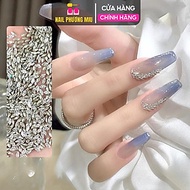 Set 100 Viên Đá Khối Hạt Thóc Hạt Gạo Chân Bằng, Chân Nhọn Lấp Lánh Chân Vàng Size Mini Cao Cấp Làm 