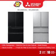 Mitsubishi Refrigerator (630L) Inverter Automatic Ice Maker Multi-Door Fridge MR-LX68EM-GBK (Glass Brilliant Black) / MR-LX68EM-GSL (Glass Stellar Silver)