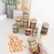 White ink 30pcs Sticker Dapur Waterproof Kitchen Cooking label Rempah Spice