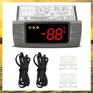 Temperature Controller for XR02CX-4N1F1 with Temperature Sensor Probes Clasp for 120V 50-60hz Refrig
