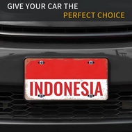,  Indonesia License Plate Wall Decor - Retro Aluminum Metal Sign with Distressed Finish,  Rustic Ho